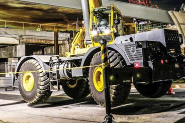 Grove Rough Terrain Crane at Night