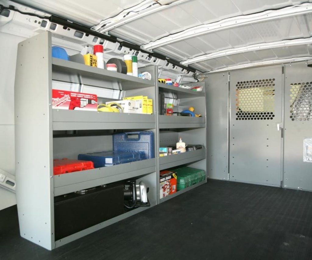 Metal van online shelving