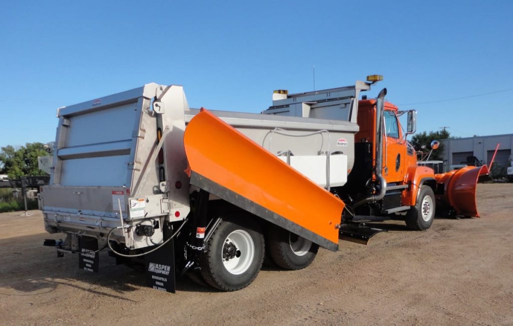 Heavy-duty truck upfit with Henderson dump body and snow plow