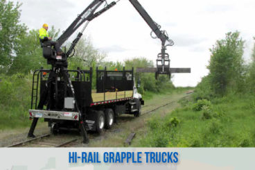 high rail railroad grapple trucks