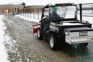 Western Plows stainless steel tailgate salt spreaders for sidewalks, walking paths and other areas where truck equipment can't easily gain access