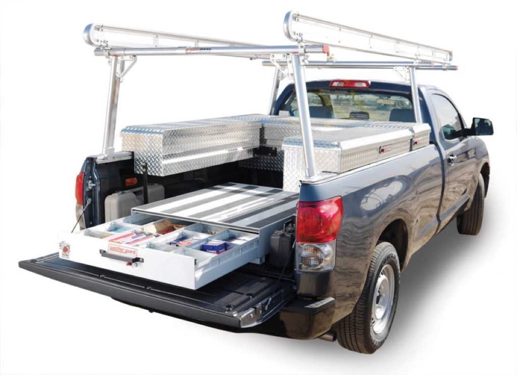 Weather Guard lighted truck bed storage tool box