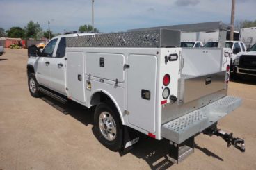 BrandFX fiberglass service truck body with accessories