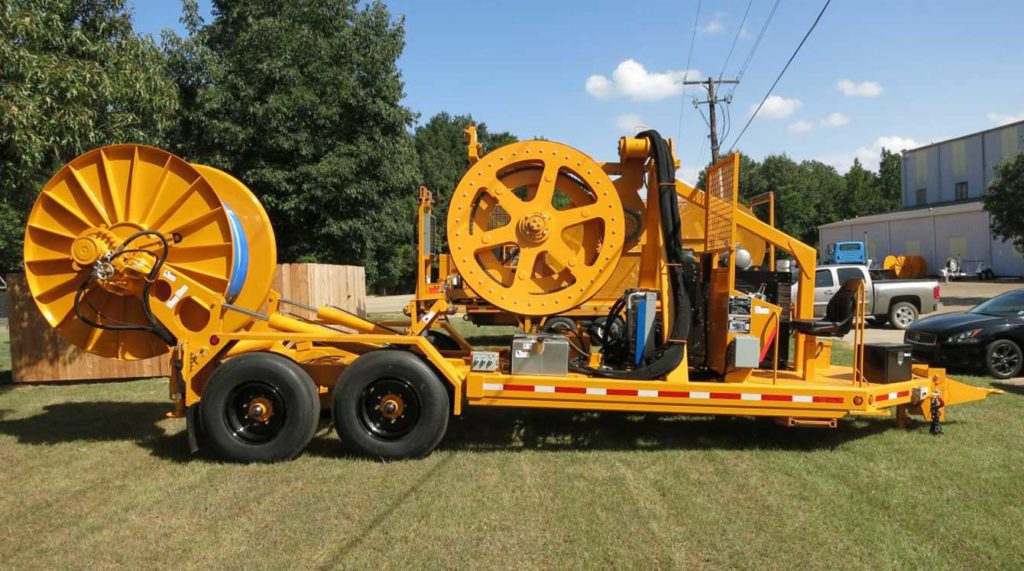 TSE PVT100-72 cable puller/tensioner trailer with 10,000 lbs of continuous line-pull