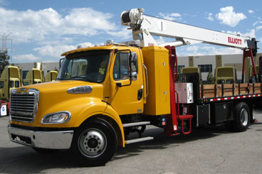 Elliott Model 1560 15 ton telescopic crane with custom body boom truck