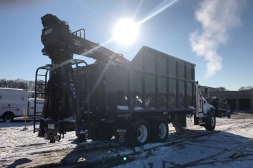 24 ft Bibeau non-dumping forestry truck body, Hardox steel construction with optional vertical posts