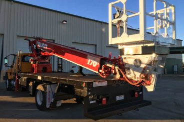 Elliott I70 insulated 70 ft aerial work platforms with custom HD rotating platform