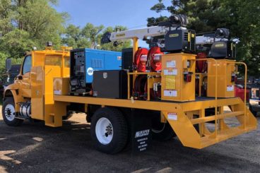 Specialty build Welder Service truck with dual service cranes, welder and custom body