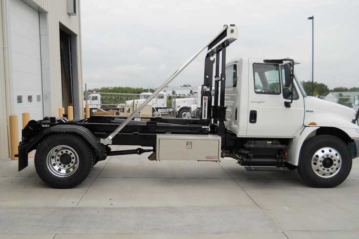 SL-105 10,500 lb SwapLoader hooklift with contractor body and cross-box