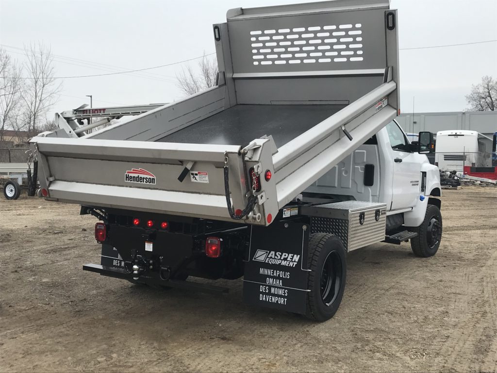 Heavy-duty truck upfit with Henderson dump body and snow plow