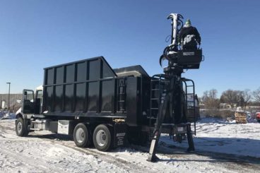 24 ft Bibeau non-dumping forestry truck body, Serco grapple, Hardox steel construction with optional vertical posts