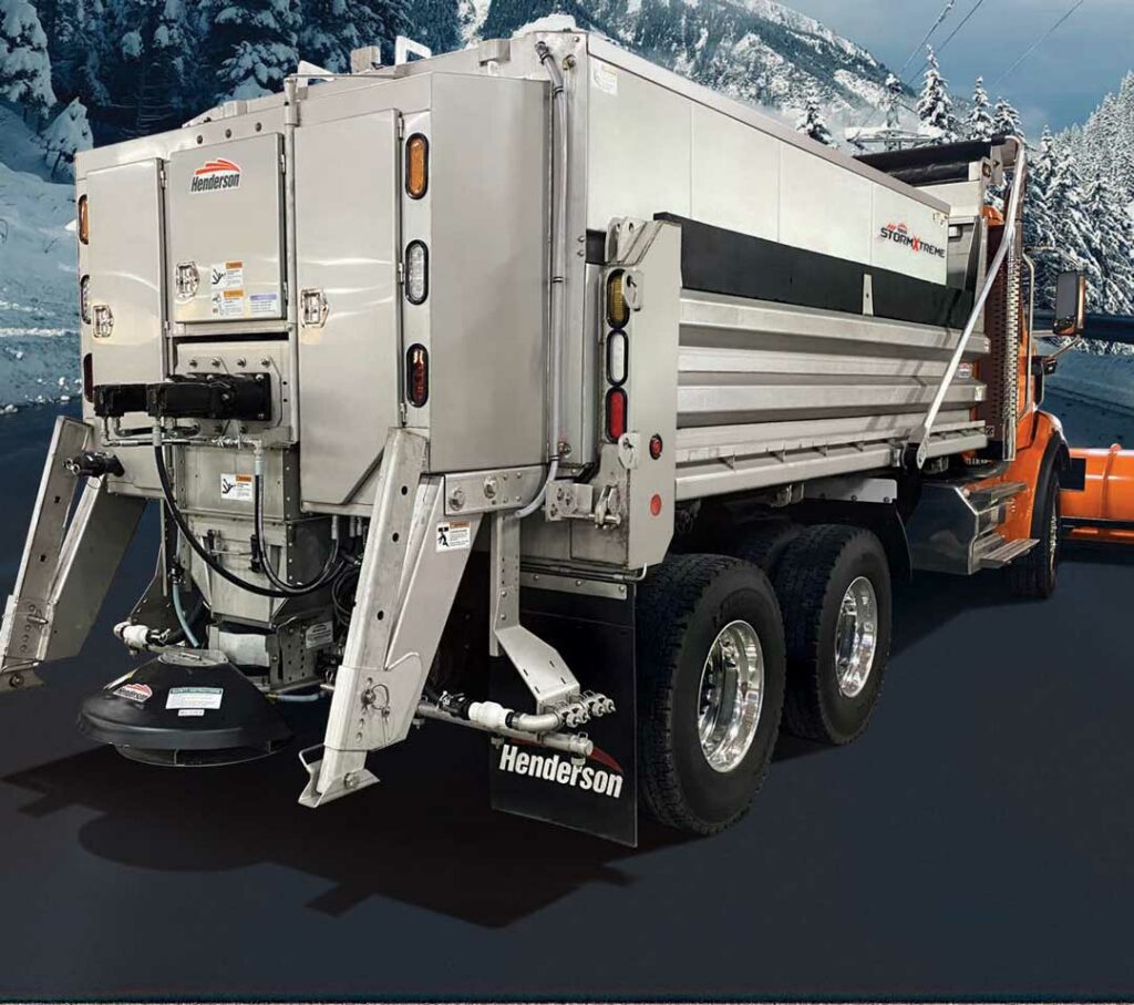 Heavy-duty truck upfit with Henderson dump body and snow plow