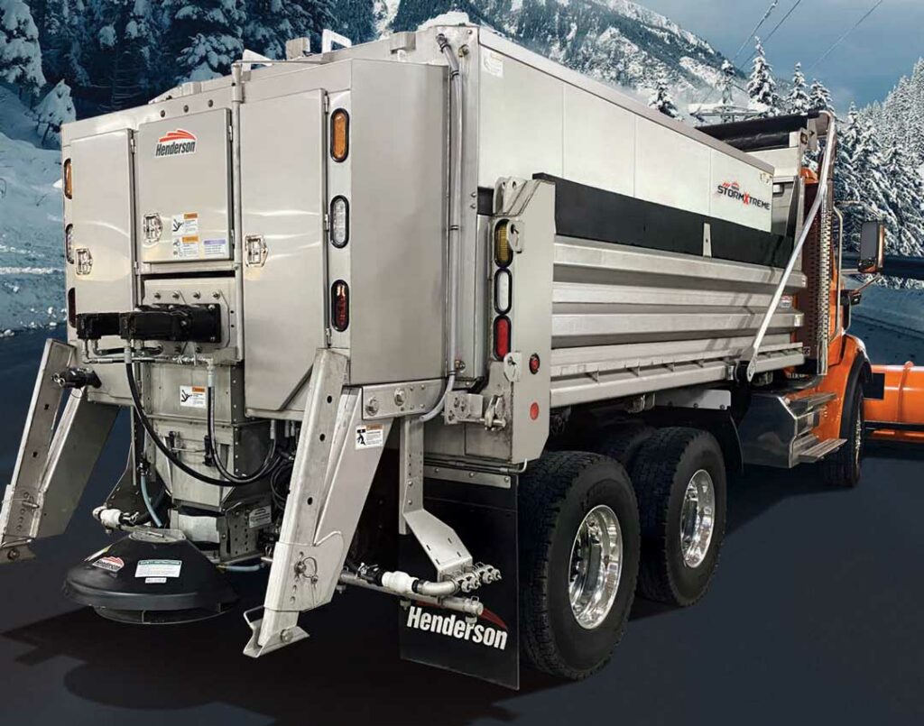 Heavy-duty truck upfit with Henderson dump body and snow plow