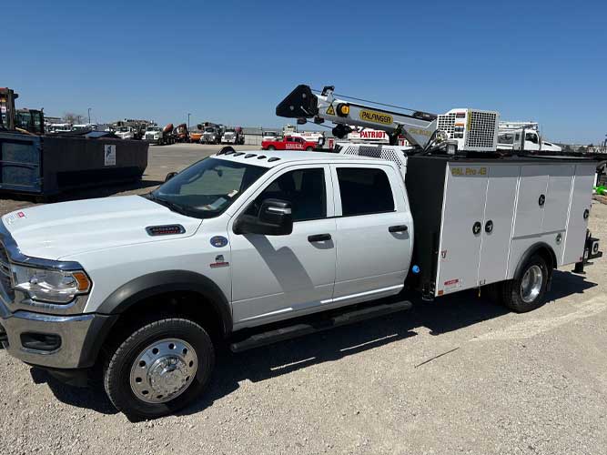 2024 Ram 5500 4x4 crew cab with Palfinger Pal Pro 43 11 ft steel mechanics body with aluminum doors, with 44 inch and 60 inch sidepacks