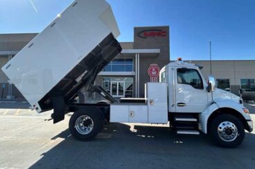 20 cubic yard capacity ArborTech chipper body truck with hydraulic hoist, pruner shelf, 20,000 lb capacity tow package, mounted on 2025 Kenworth diesel