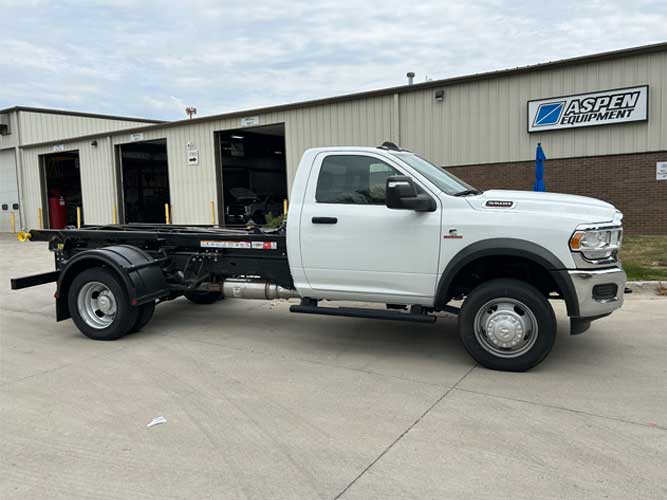 RAM 5500 work truck with Switch-N-Go brand electric hoist