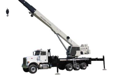 National Crane brand boom truck with extended boom